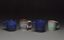 Blue tea mugs